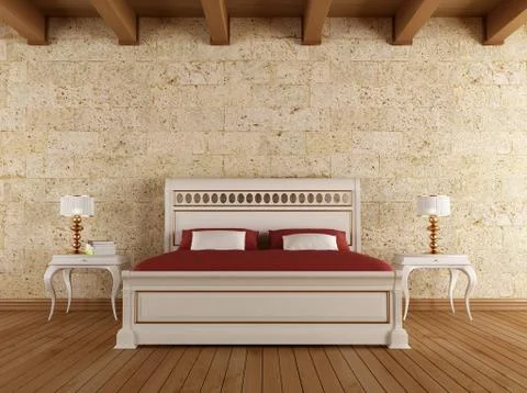 Vintage bedroom Stock Illustration