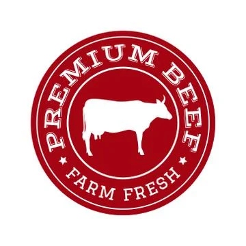 Vintage beef emblem Stock Illustration