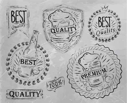 Vintage beer design elements coal Stock Illustration