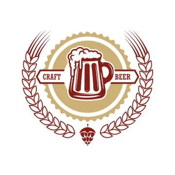 Vintage beer label. Design elements for logo, label, emblem, sign, menu. Vect 库存插图