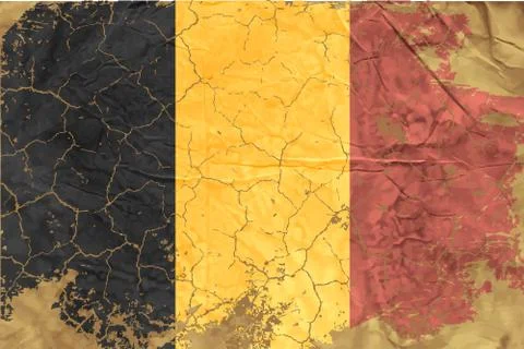 Vintage belgian flag Stock Illustration