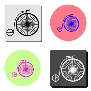 Vintage bicycle. flat vector icon Stock Illustration