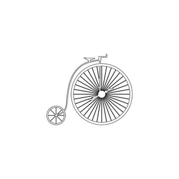 Vintage bicycle. flat vector icon Illustrazione stock