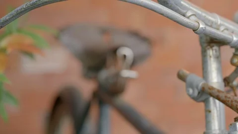 Vintage bicycle headlight. Stock Footage 98071323