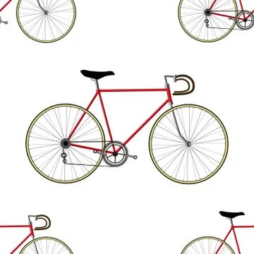 Vintage Bicycle Seamless Pattern Stock Illustration