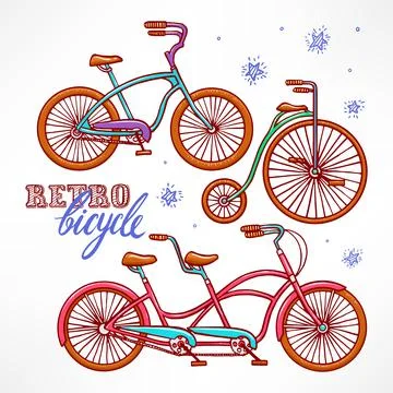 Vintage bicycles Stock Illustration