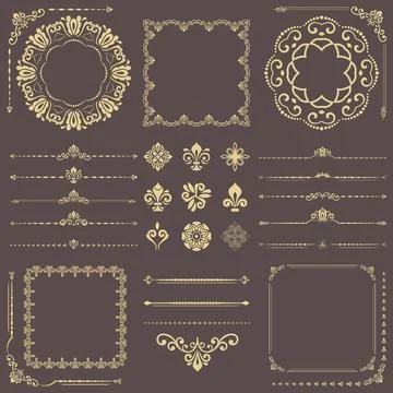 Vintage Big Set of Classic Patterns Stock Illustration