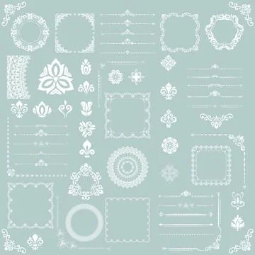 Vintage Big Set of Classic Patterns. Collection of Graphics Stock Illustration