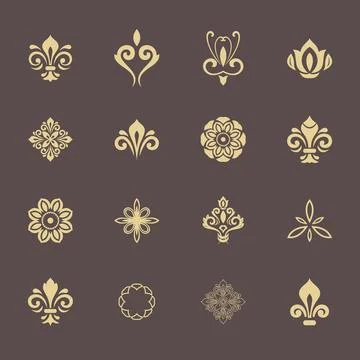Vintage Big Set of Classic Patterns. Collection of Graphics Stock Illustration