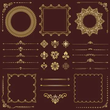 Vintage Big Set of Classic Patterns. Collection of Graphics Stock Illustration