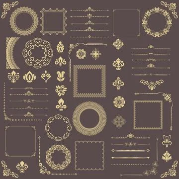Vintage Big Set of Classic Patterns. Collection of Graphics Stock Illustration