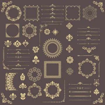 Vintage Big Set of Classic Vector Patterns Stock Illustration