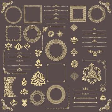 Vintage Big Set of Classic Vector Patterns. Collection of Graphics Stock Illustration