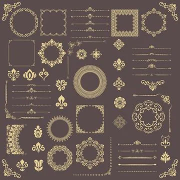 Vintage Big Set of Classic Vector Patterns. Collection of Graphics Stock Illustration