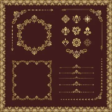 Vintage Big Set of Classic Vector Patterns. Collection of Graphics Stock Illustration