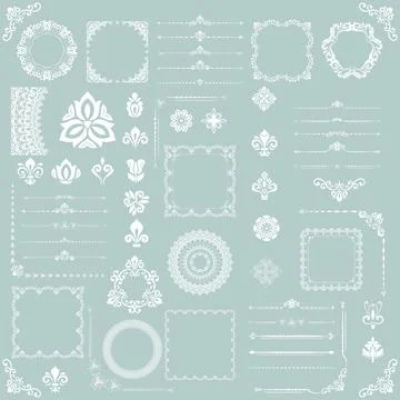 Vintage Big Set of Classic Vector Patterns. Collection of Graphics Stock Illustration