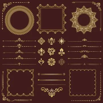 Vintage Big Set of Classic Vector Patterns. Collection of Graphics Stock Illustration