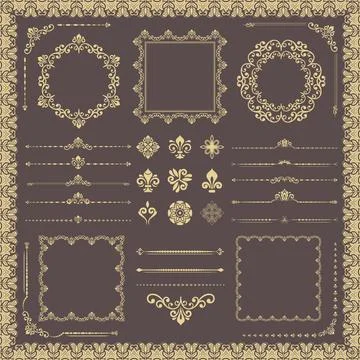 Vintage Big Set of Classic Vector Patterns. Collection of Graphics Stock Illustration