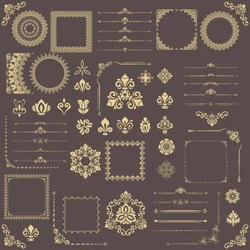 Vintage Big Set of Classic Vector Patterns. Collection of Graphics Illustrazione stock
