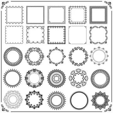 Vintage Big Set of Classic Vector Patterns. Collection of Graphics Stock Illustration