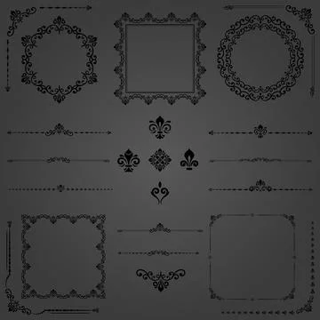 Vintage Big Set of Classic Vector Patterns. Collection of Graphics Stock Illustration