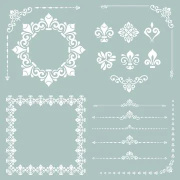 Vintage Big Set of Classic Vector Patterns. Collection of Graphics Stock Illustration