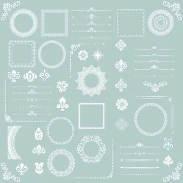 Vintage Big Set of Classic Vector Patterns. Collection of Graphics Stock Illustration