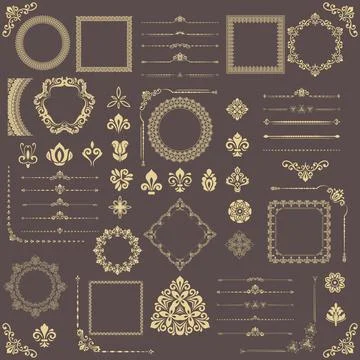 Vintage Big Set of Classic Vector Patterns. Collection of Graphics Stock Illustration