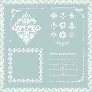 Vintage Big Set of Classic Vector Patterns. Collection of Graphics Stock Illustration