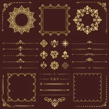Vintage Big Set of Classic Vector Patterns. Collection of Graphics Stock Illustration