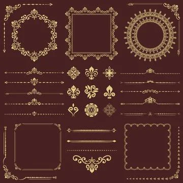 Vintage Big Set of Classic Vector Patterns. Collection of Graphics Stock Illustration