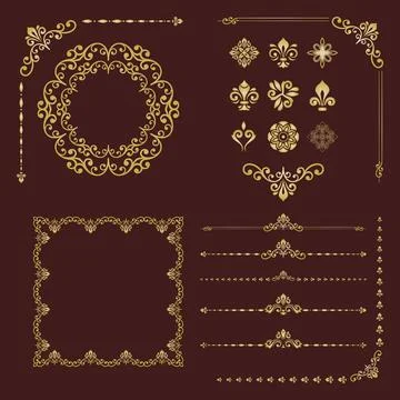 Vintage Big Set of Classic Vector Patterns. Collection of Graphics Illustrazione stock