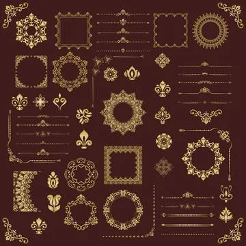 Vintage Big Set of Classic Vector Patterns. Collection of Graphics Stock Illustration