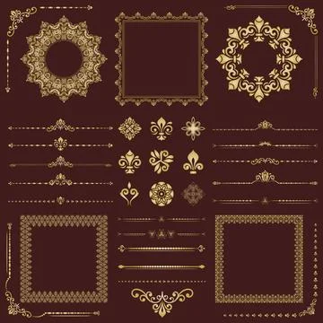 Vintage Big Set of Classic Vector Patterns. Collection of Graphics Stock Illustration