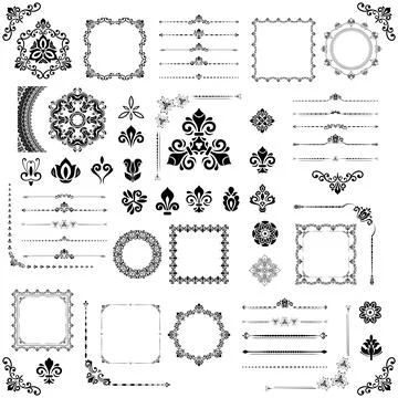 Vintage Big Set of Classic Vector Patterns. Collection of Graphics Stock Illustration