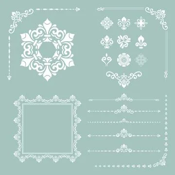 Vintage Big Set of Classic Vector Patterns. Collection of Graphics Stock Illustration
