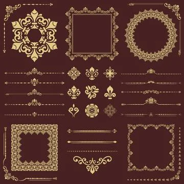 Vintage Big Set of Classic Vector Patterns. Collection of Graphics Stock Illustration