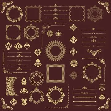 Vintage Big Set of Classic Vector Patterns. Collection of Graphics Stock Illustration