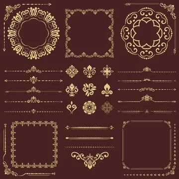 Vintage Big Set of Classic Vector Patterns. Collection of Graphics Stock Illustration