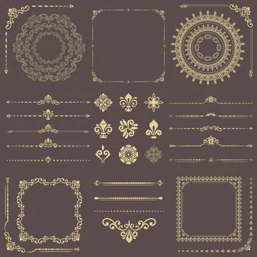 Vintage Big Set of Classic Vector Patterns. Collection of Graphics Stock Illustration