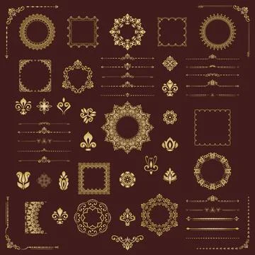 Vintage Big Set of Classic Vector Patterns. Collection of Graphics Stock Illustration