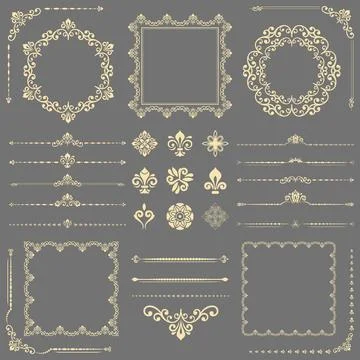 Vintage Big Set of Classic Vector Patterns. Collection of Graphics Stock Illustration