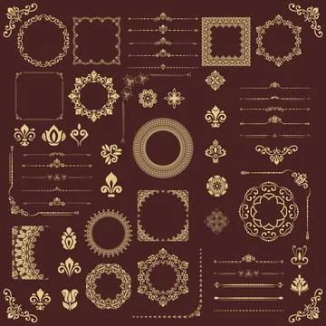 Vintage Big Set of Classic Vector Patterns. Collection of Graphics Stock Illustration