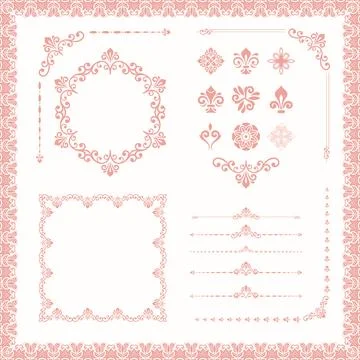Vintage Big Set of Classic Vector Patterns. Collection of Graphics Stock Illustration