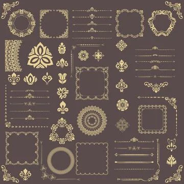 Vintage Big Set of Classic Vector Patterns. Collection of Graphics Stock Illustration