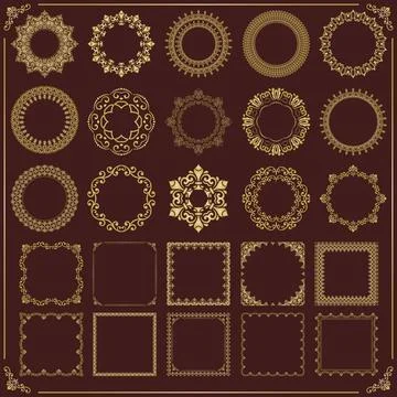 Vintage Big Set of Classic Vector Patterns. Collection of Graphics Illustrazione stock
