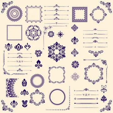 Vintage Big Set of Classic Vector Patterns. Collection of Graphics Stock Illustration