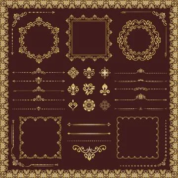 Vintage Big Set of Classic Vector Patterns. Collection of Graphics Illustrazione stock