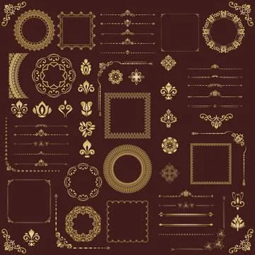 Vintage Big Set of Classic Vector Patterns. Collection of Graphics Stock Illustration