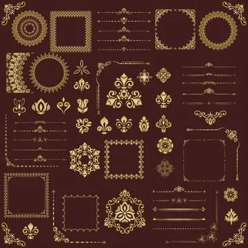 Vintage Big Set of Classic Vector Patterns. Collection of Graphics Stock Illustration